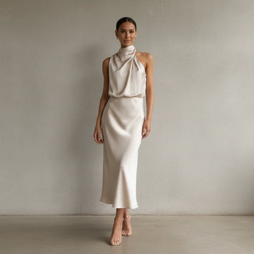 Damen Kleid – Elegantes High-Neck-Kleid für Feier, Dinner & Anlass