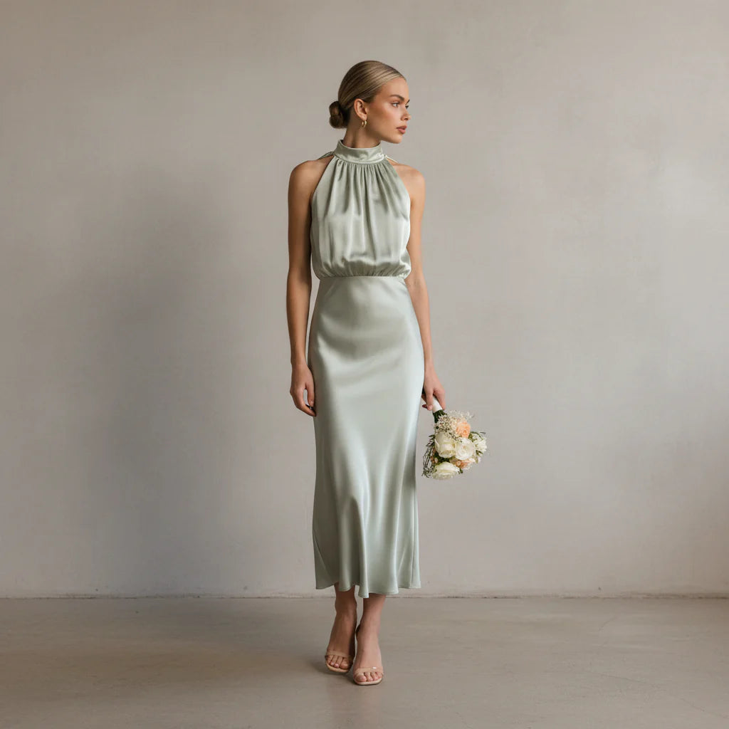 Damen Kleid – Elegantes High-Neck-Kleid für Feier, Dinner & Anlass