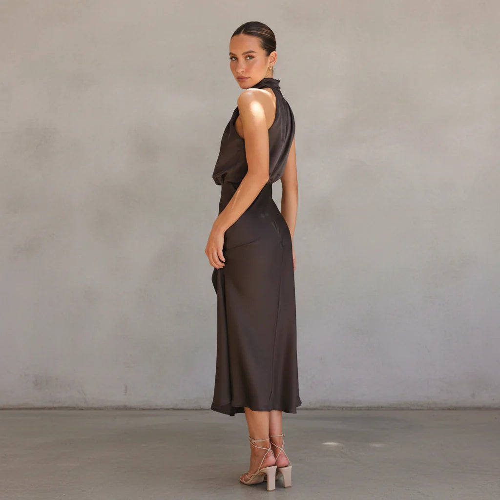 Damen Kleid – Elegantes High-Neck-Kleid für Feier, Dinner & Anlass