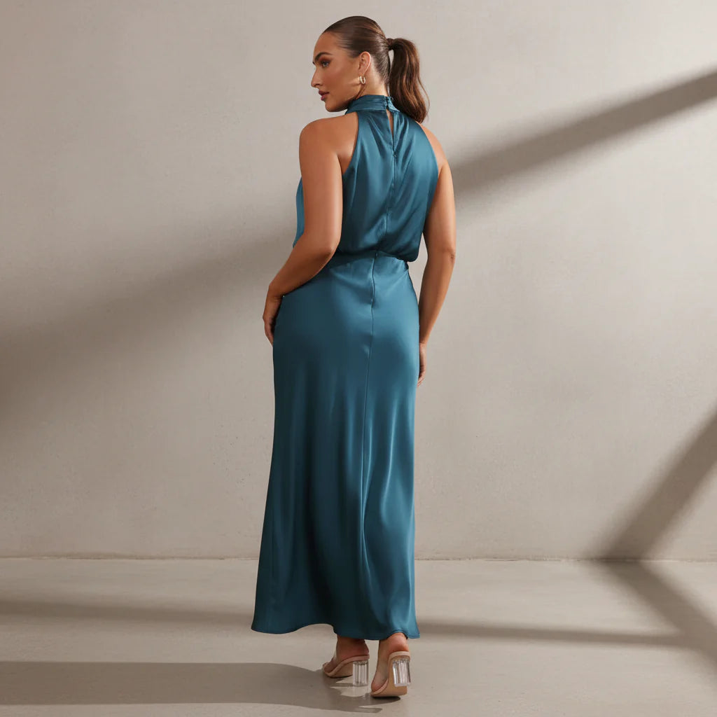 Damen Kleid – Elegantes High-Neck-Kleid für Feier, Dinner & Anlass