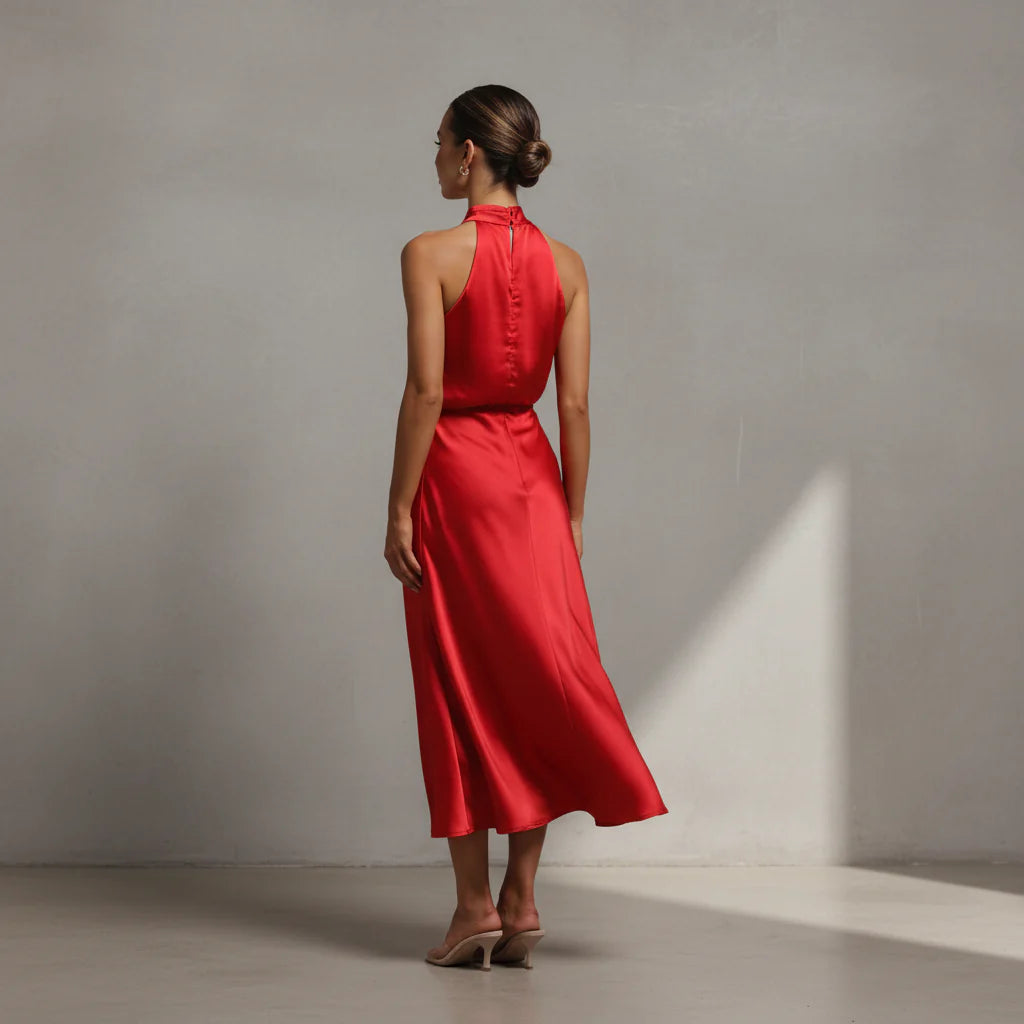 Damen Kleid – Elegantes High-Neck-Kleid für Feier, Dinner & Anlass