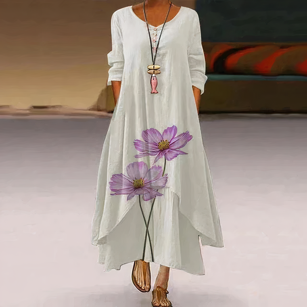 Anissa - Elegantes Midi-Kleid mit Knöpfen