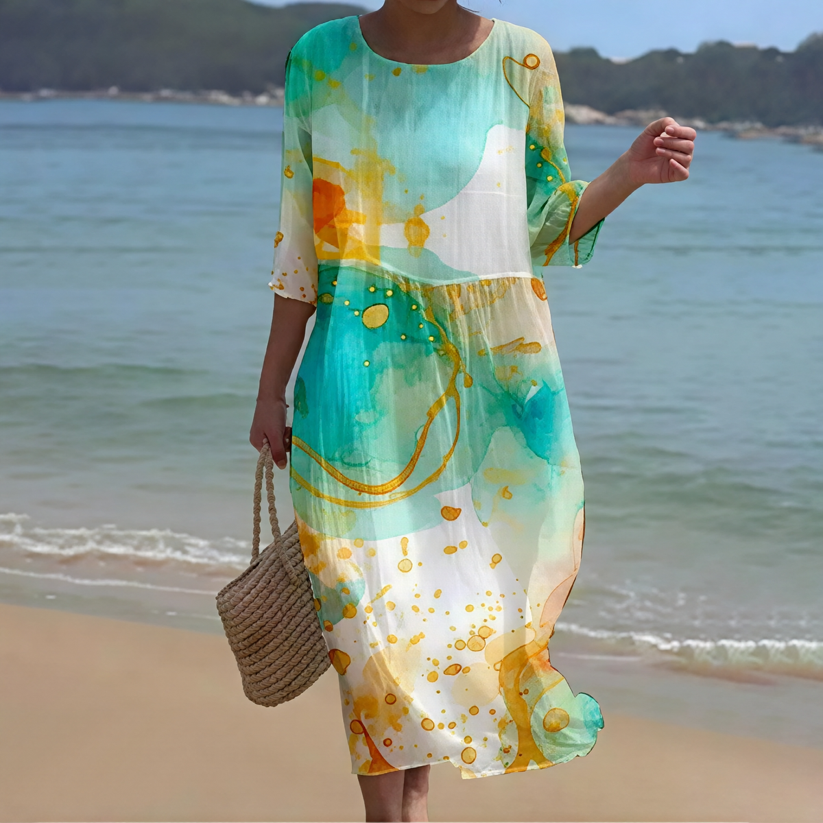 Alina- Elegantes Damen Sommerkleid mit Blumenmuster