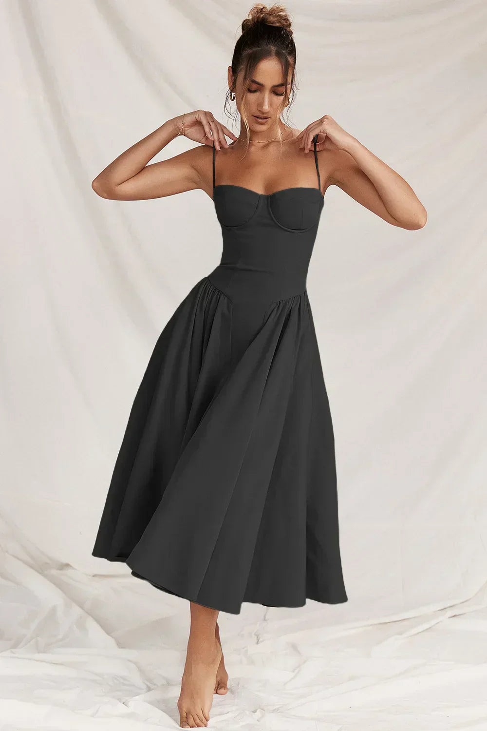 Damen Midikleid – Elegantes figurbetontes Kleid für Party, Hochzeit & Abend