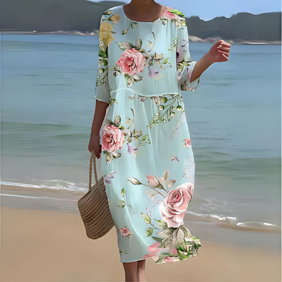 Alina- Elegantes Damen Sommerkleid mit Blumenmuster