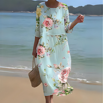 Alina- Elegantes Damen Sommerkleid mit Blumenmuster