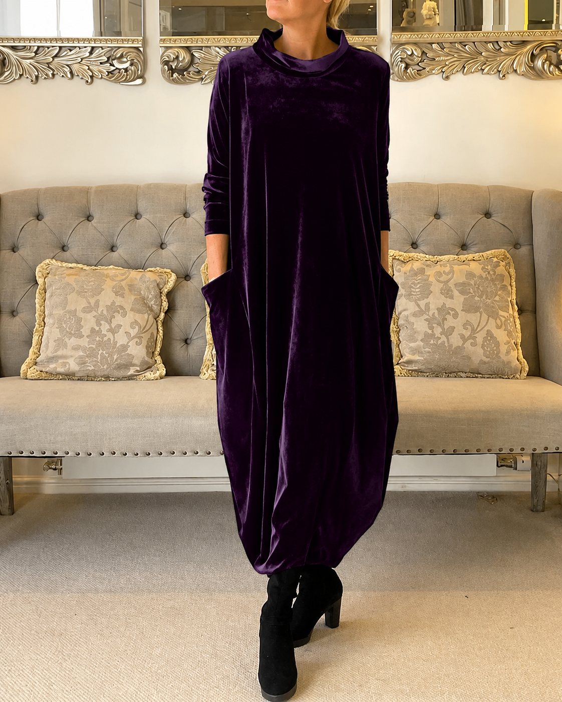 Zalinia - Elegantes Kleid mit Rundhalsausschnitt