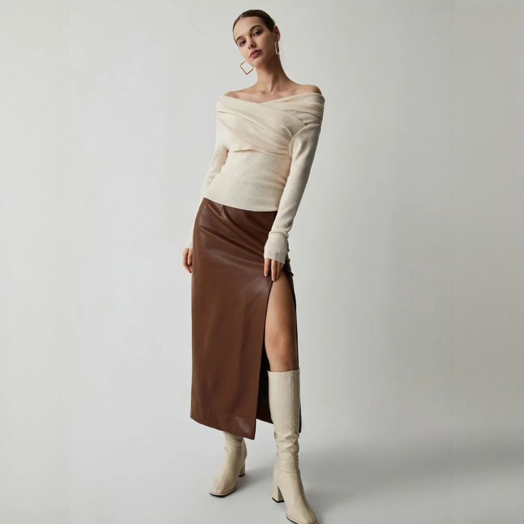 Yasmin - Elegantes, schulterfreies Oberteil