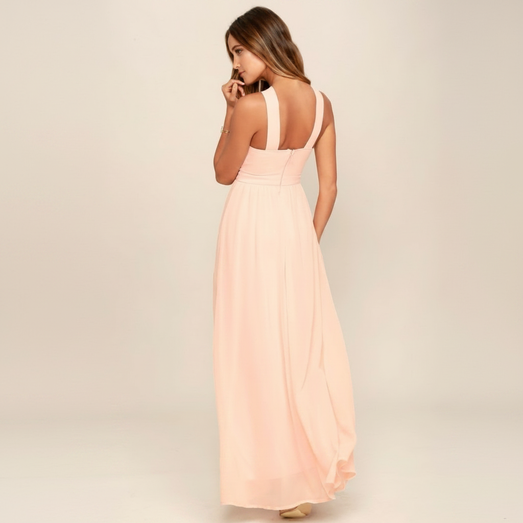 Suzanne - Stilvolles Maxikleid mit überkreuztem Halsausschnitt