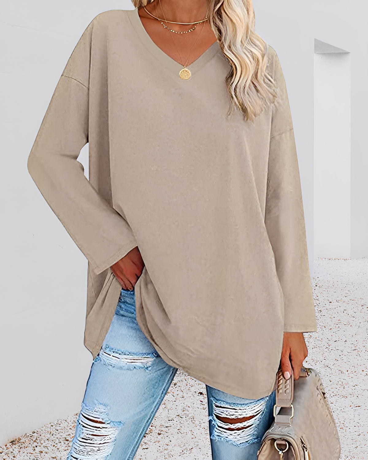 Kendra - Schickes V-Neck-Shirt mit lockerer Passform