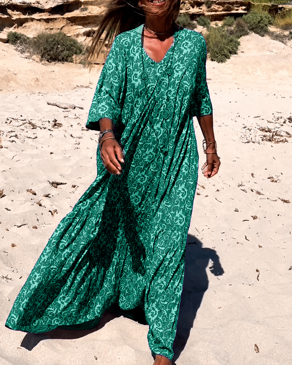 Lucienne - Modisches V-Ausschnitt Kleid