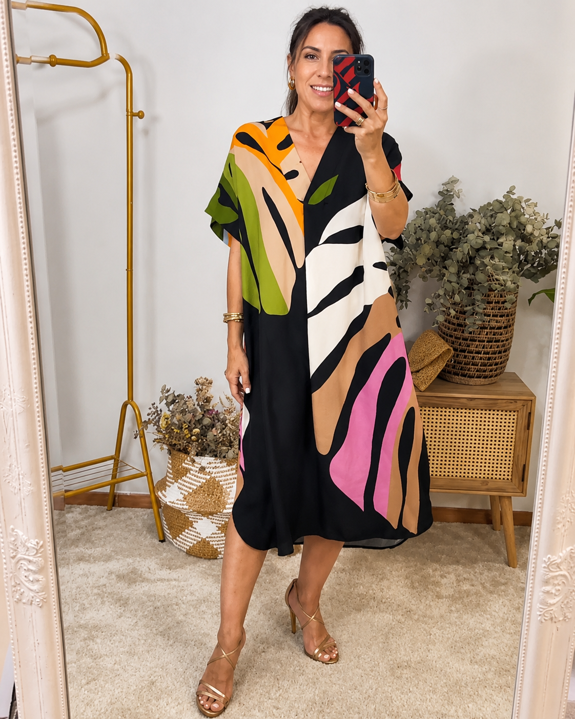 Curlene - Elegantes Weites Midikleid