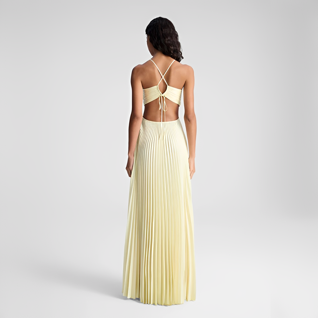 Sienna - Stilvolles langes plissiertes Kleid