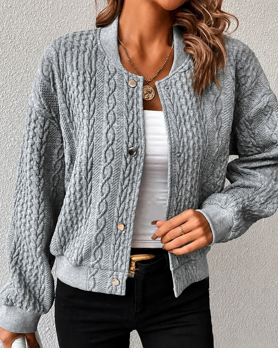 Kymbrea - Bequeme Strickjacke mit Knöpfen