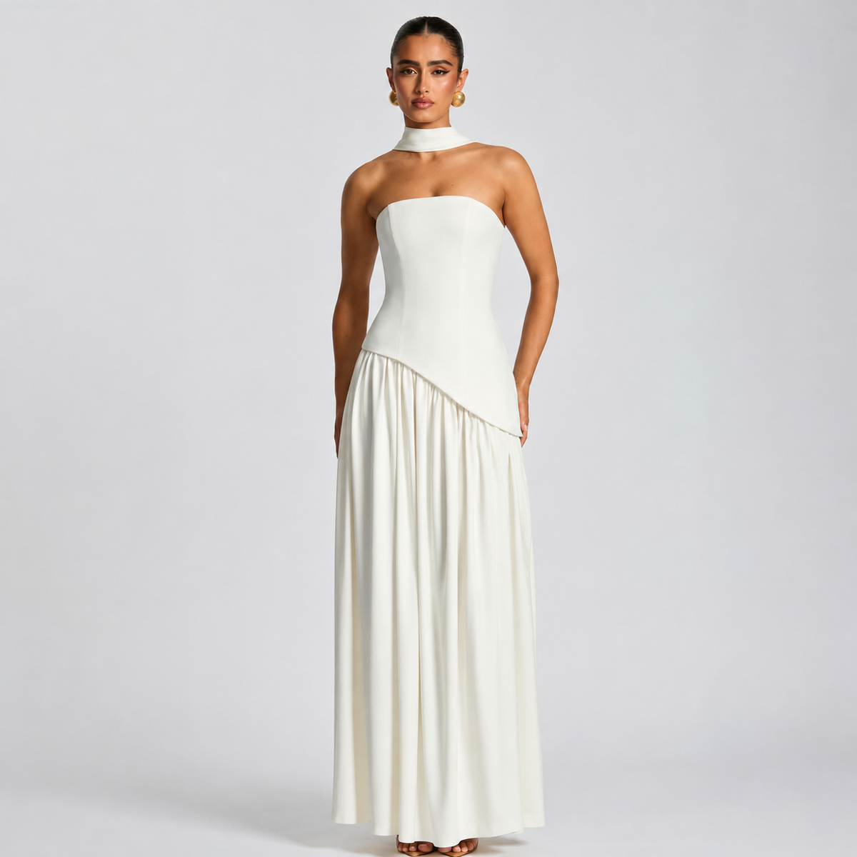 Fatimea - Elegantes langes Kleid mit Tubetop