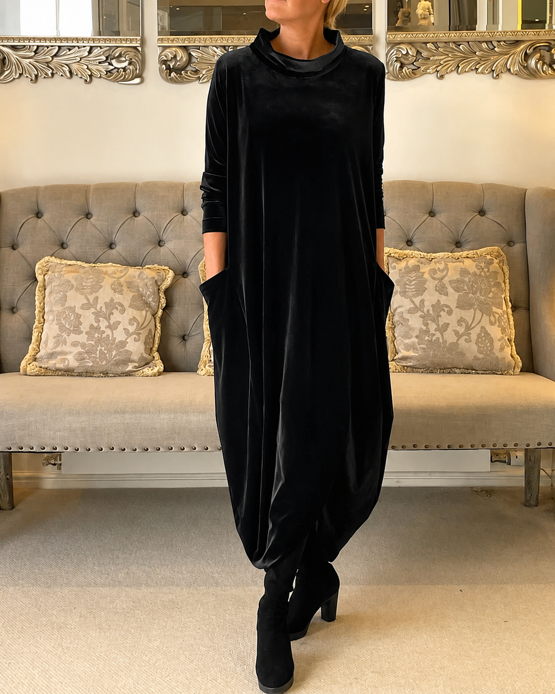 Zalinia - Elegantes Kleid mit Rundhalsausschnitt
