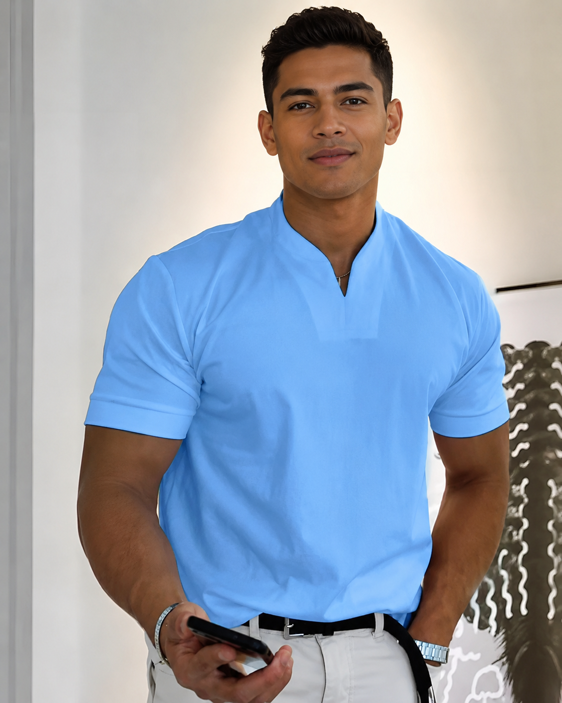 Cédric - Weites V-Ausschnitt-Shirt