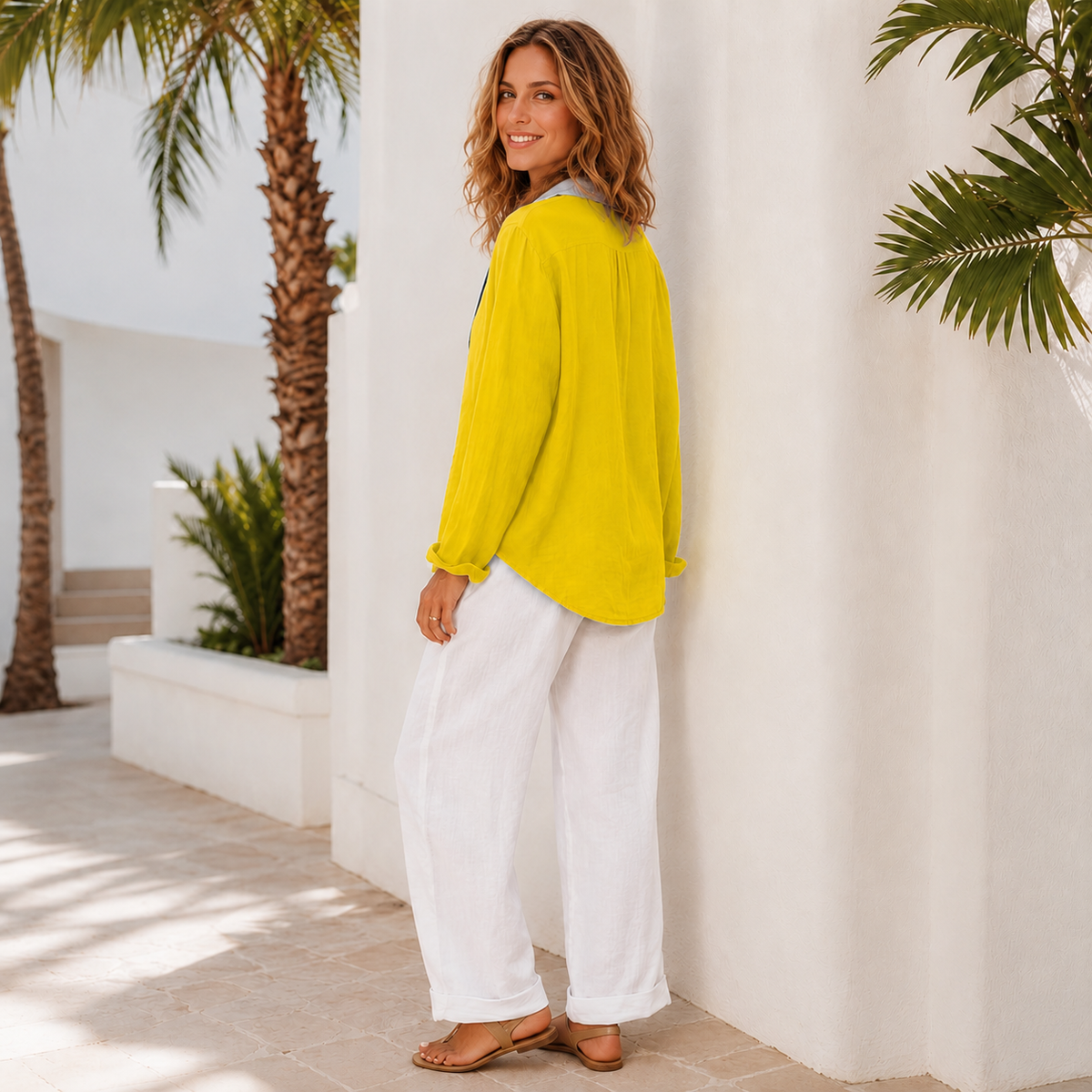 Razieh - Komfortable Bluse mit Knöpfen