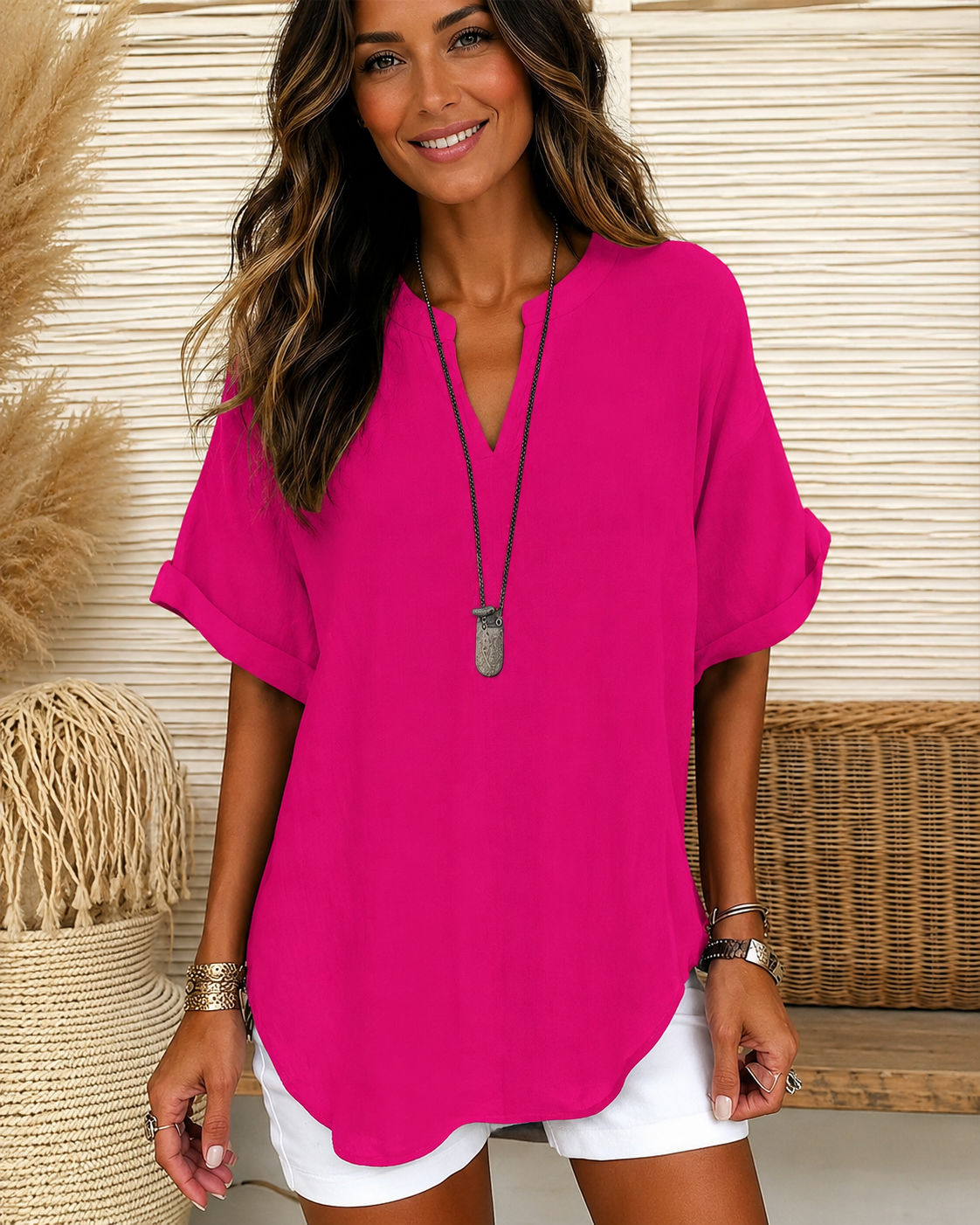 Taylor - Lockere Bluse mit V-Ausschnitt