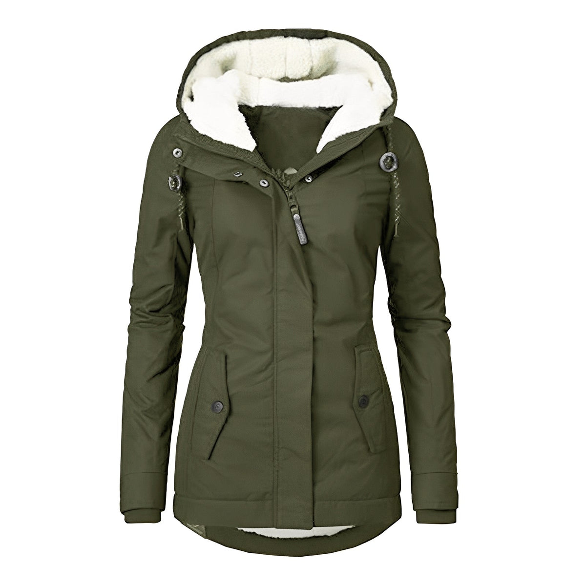 Earleen - Bequeme und flauschige Jacke mit Kapuze
