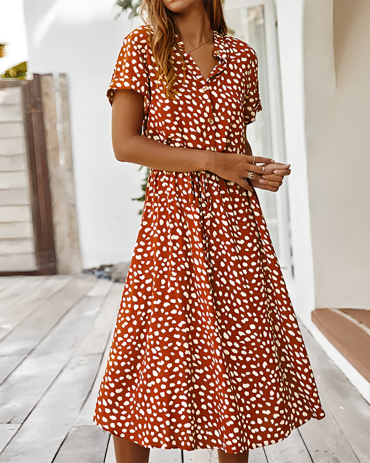 Shannon - Schickes Midikleid mit V-Ausschnitt
