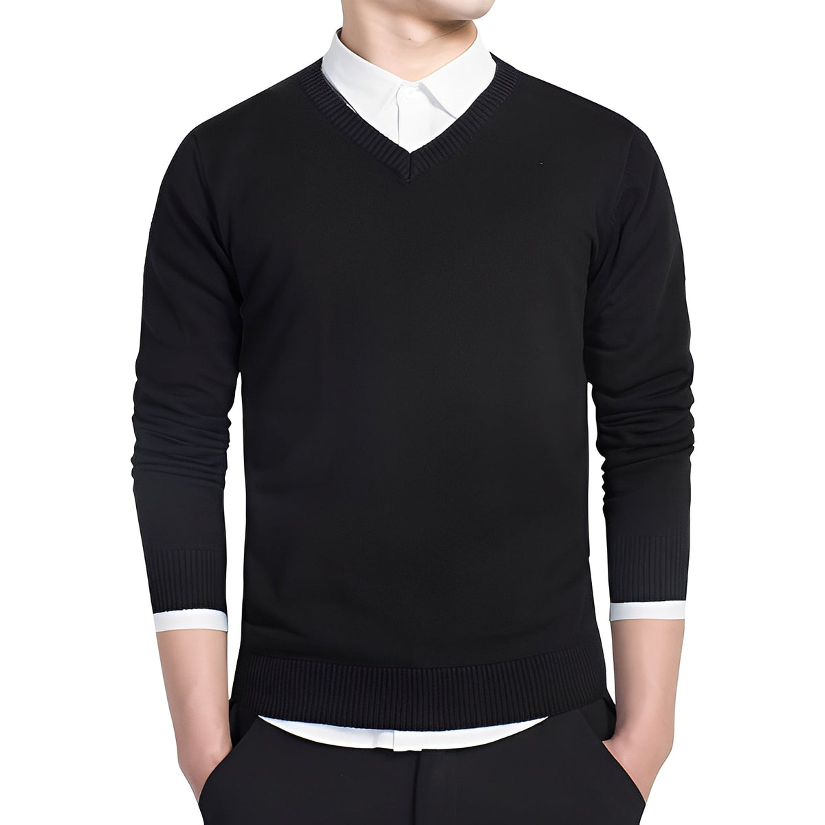 Tom - Bequemer Herrenpullover mit V-Ausschnitt