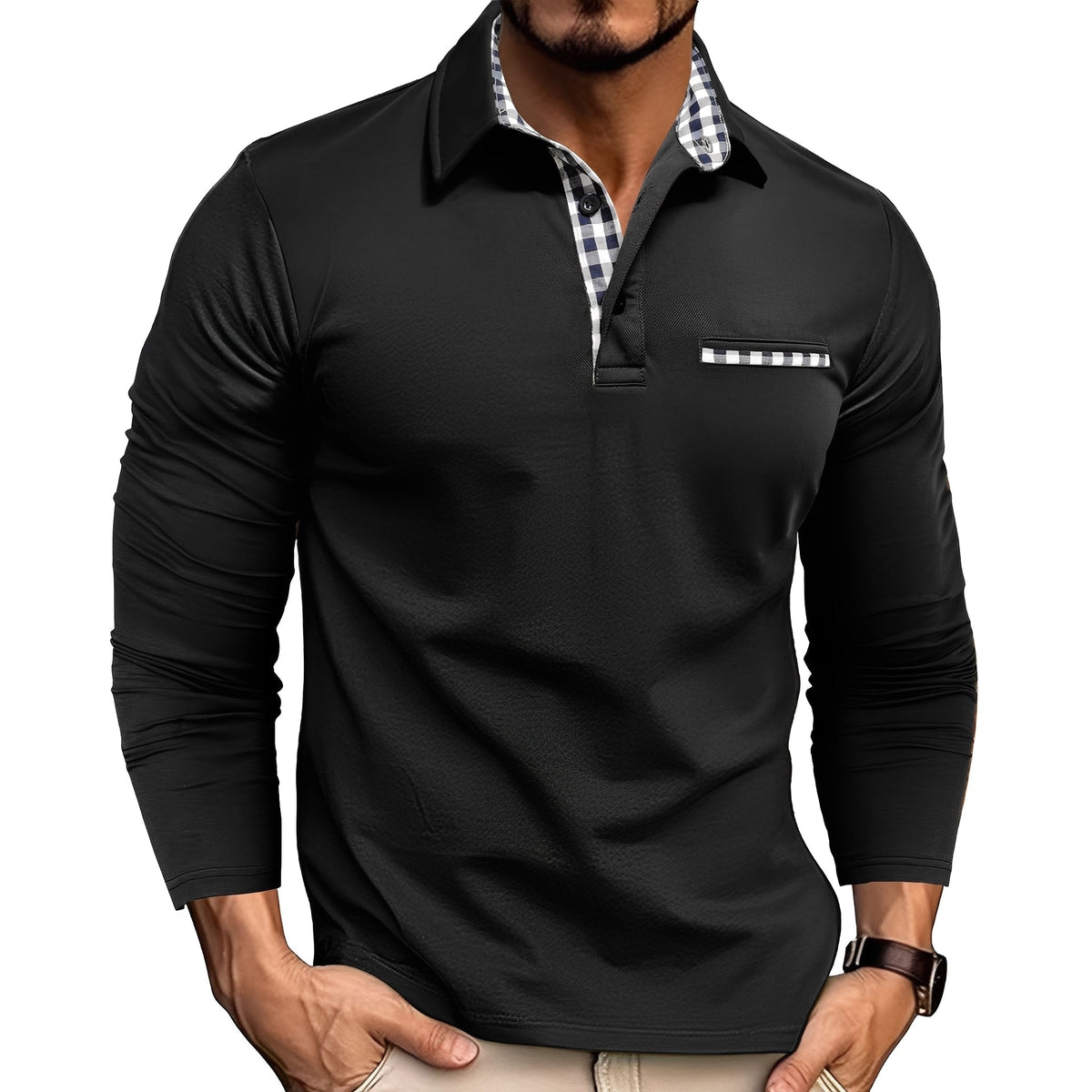 Grover - Komfortables Langarm-Poloshirt