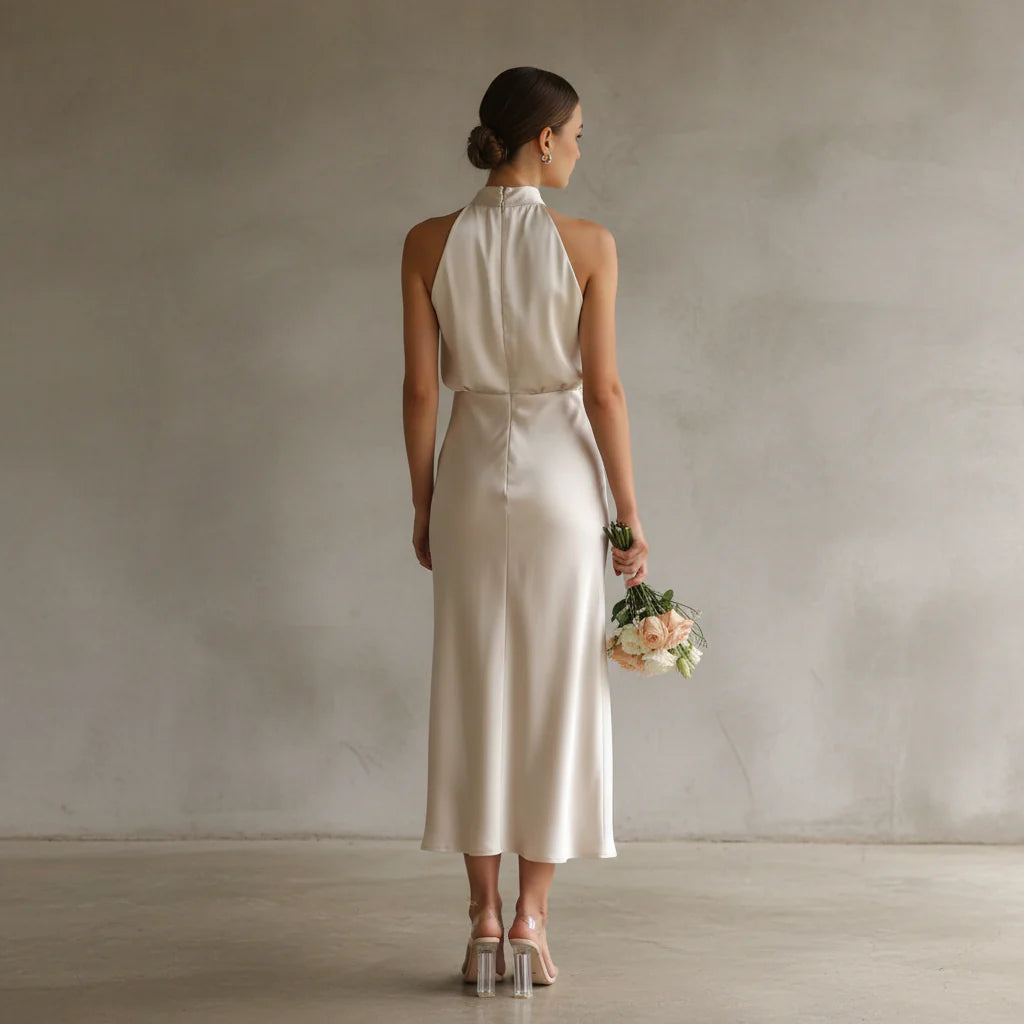 Damen Kleid – Elegantes High-Neck-Kleid für Feier, Dinner & Anlass