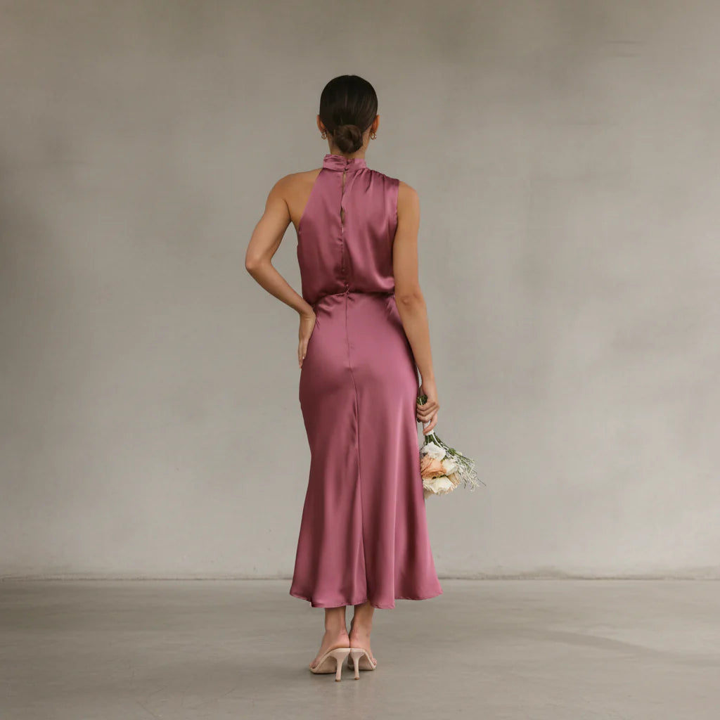 Damen Kleid – Elegantes High-Neck-Kleid für Feier, Dinner & Anlass
