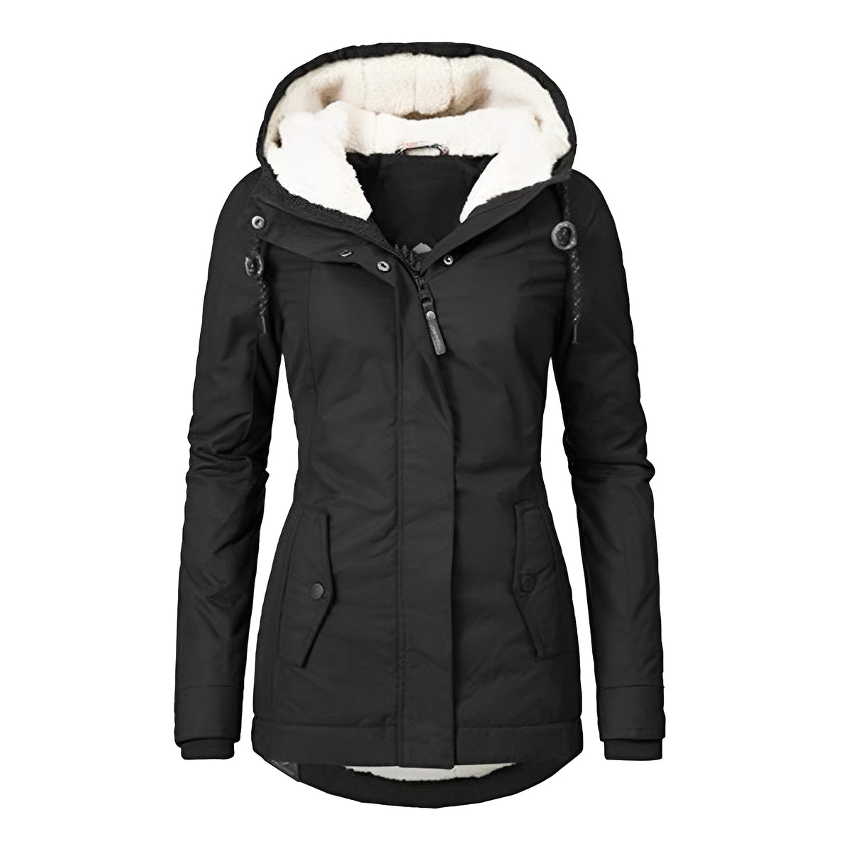 Earleen - Bequeme und flauschige Jacke mit Kapuze