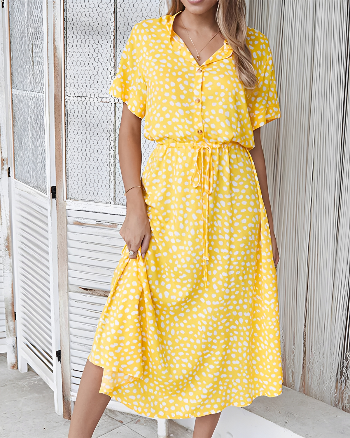 Shannon - Schickes Midikleid mit V-Ausschnitt
