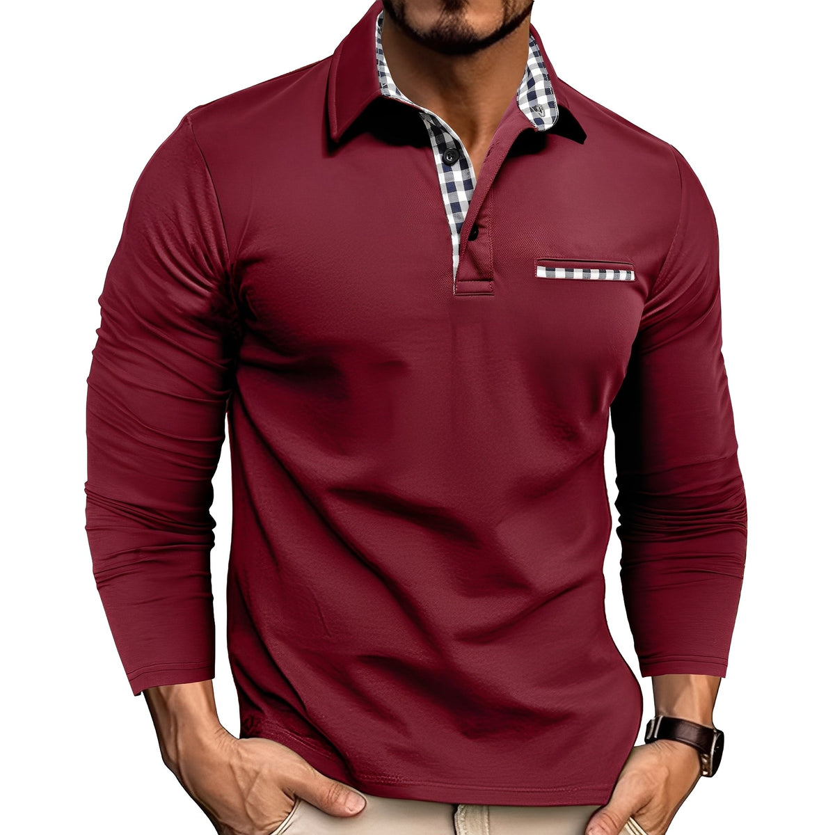 Grover - Komfortables Langarm-Poloshirt