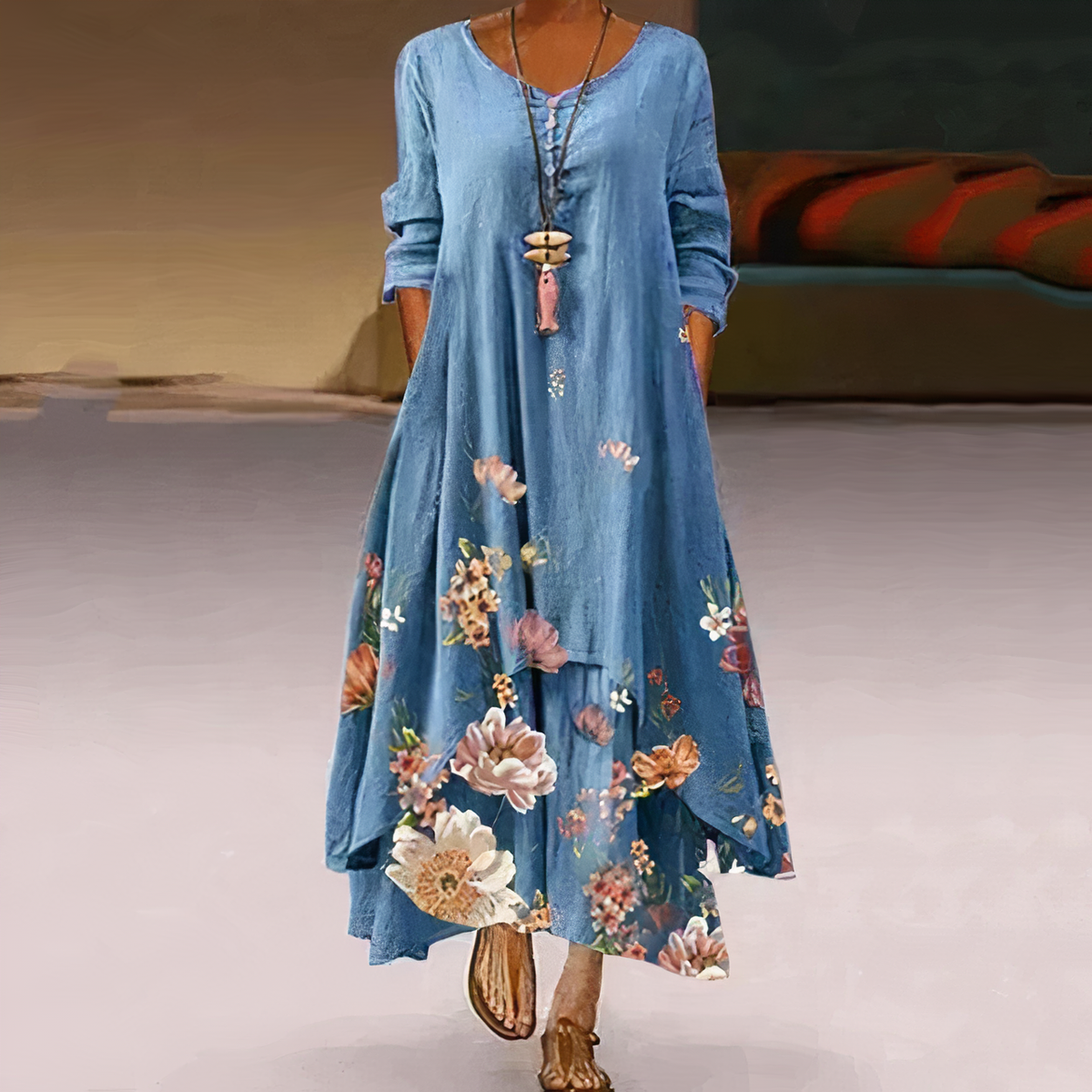 Anissa - Elegantes Midi-Kleid mit Knöpfen