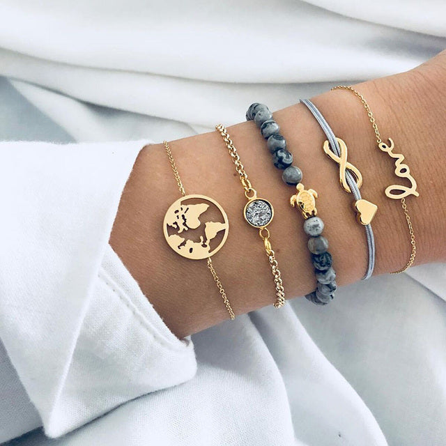 Alora – elegantes Armbandset in Limettengrün
