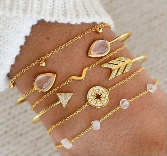 Alora – elegantes Armbandset in Limettengrün