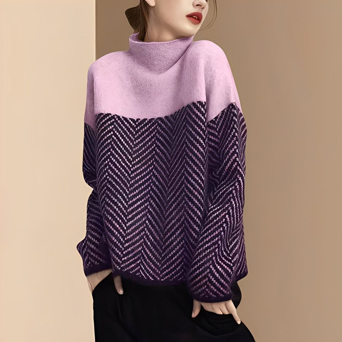 Maryann - Eleganter und weicher Pullover mit Rollkragen