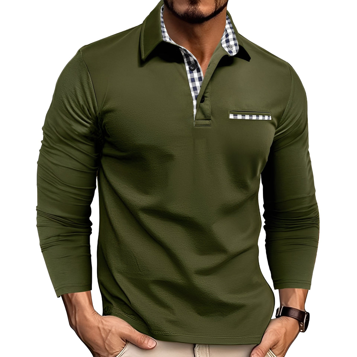 Grover - Komfortables Langarm-Poloshirt