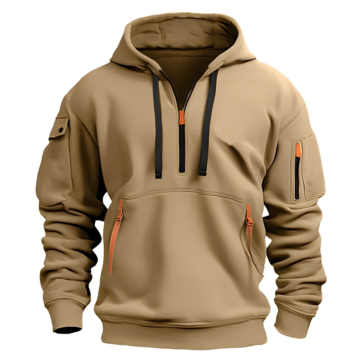 Paxton - Angenehme Hoodie-Jacke mit halbem Reißverschluss