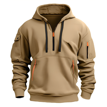 Paxton - Angenehme Hoodie-Jacke mit halbem Reißverschluss