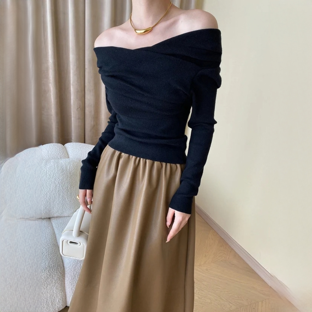 Yasmin - Elegantes, schulterfreies Oberteil