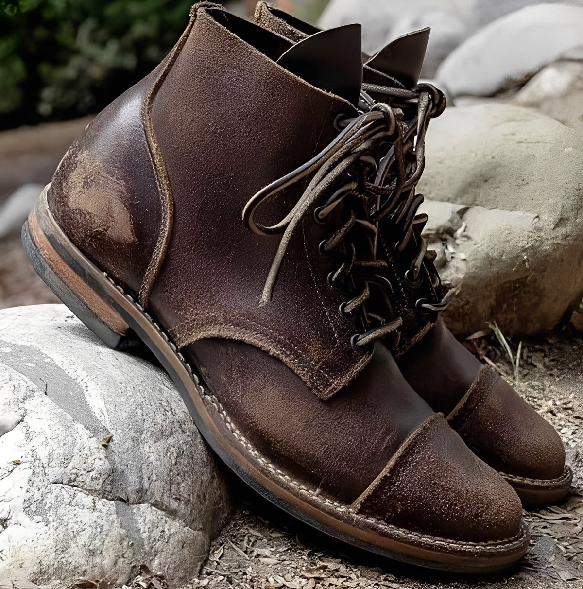 Lucrèce - Schnürstiefel im Vintage-Stil