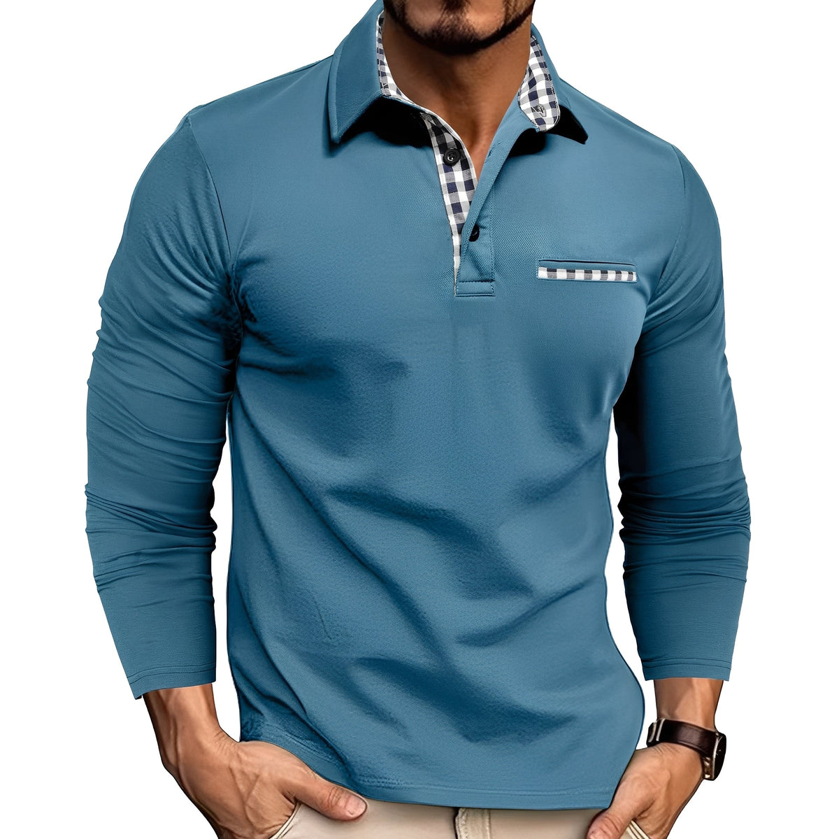 Grover - Komfortables Langarm-Poloshirt