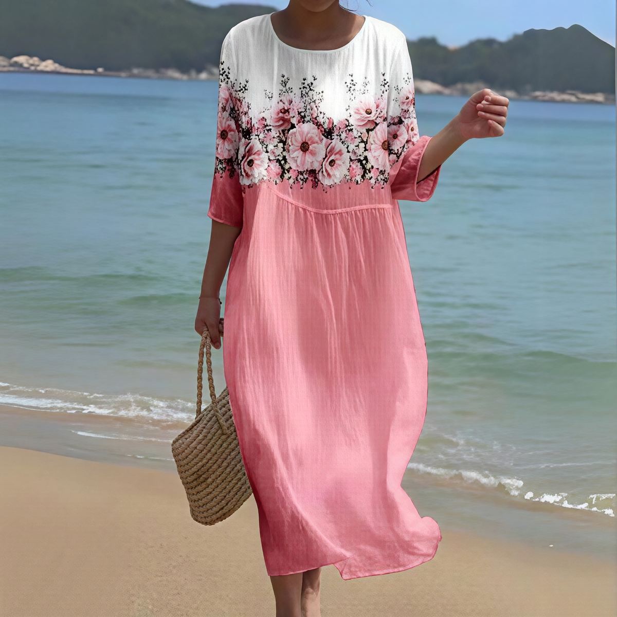 Alina- Elegantes Damen Sommerkleid mit Blumenmuster
