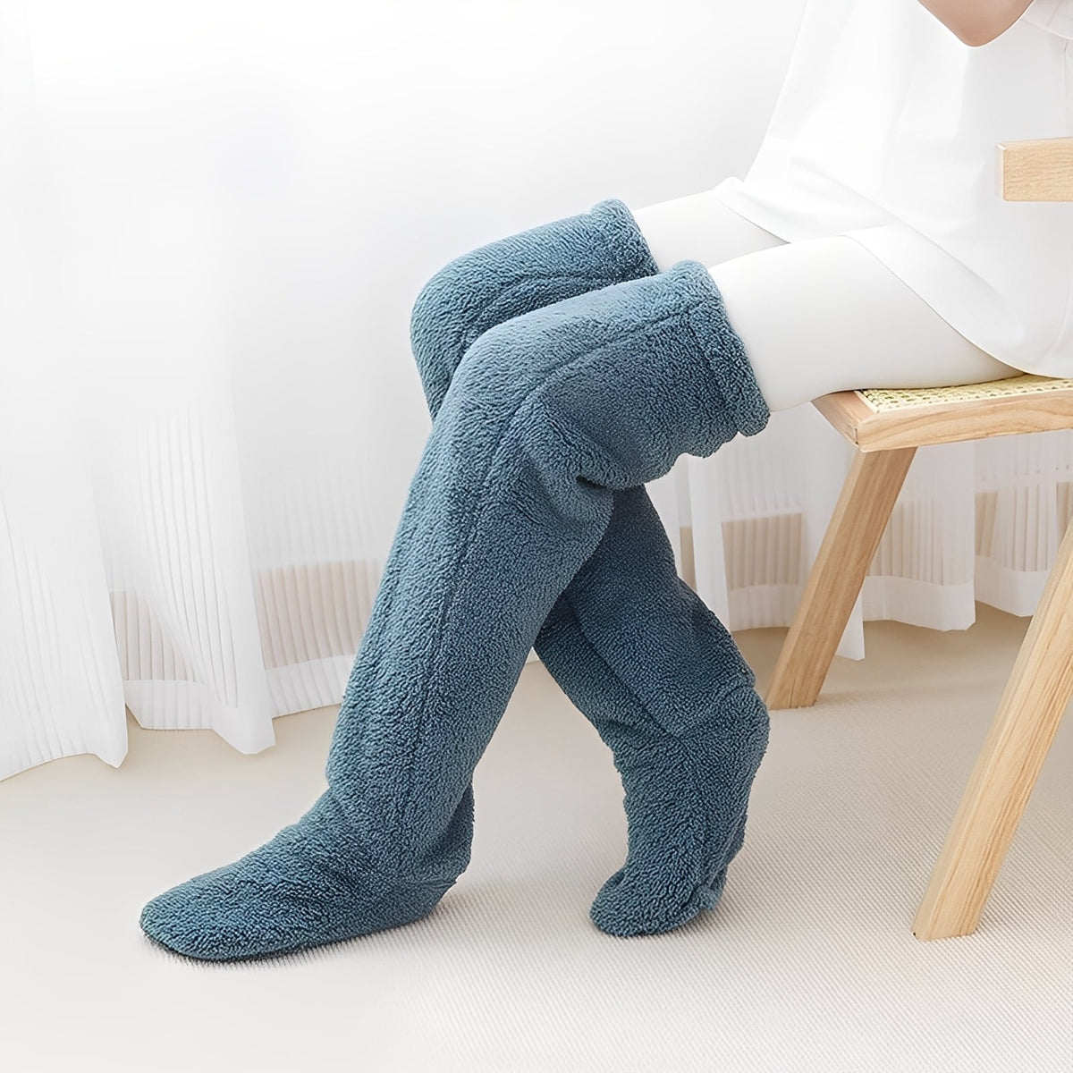 Camellia - Warme Damensocken für den Winter über das Knie