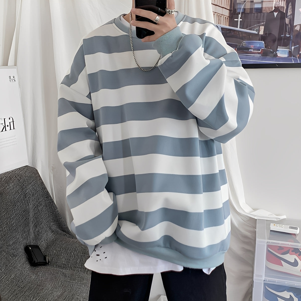 Christian - Bequemer Herrenpullover mit Streifen