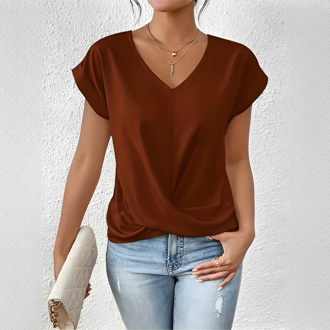 Velanie - Leichtes Shirt mit V-Ausschnitt