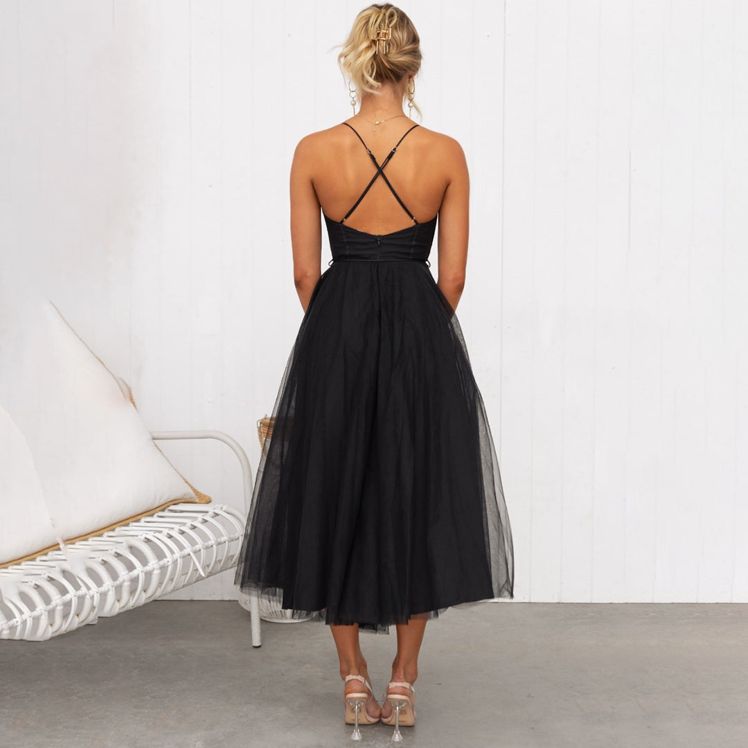 Damen Tüllkleid – Romantisches elegantes Kleid für Hochzeit, Feier & Anlass