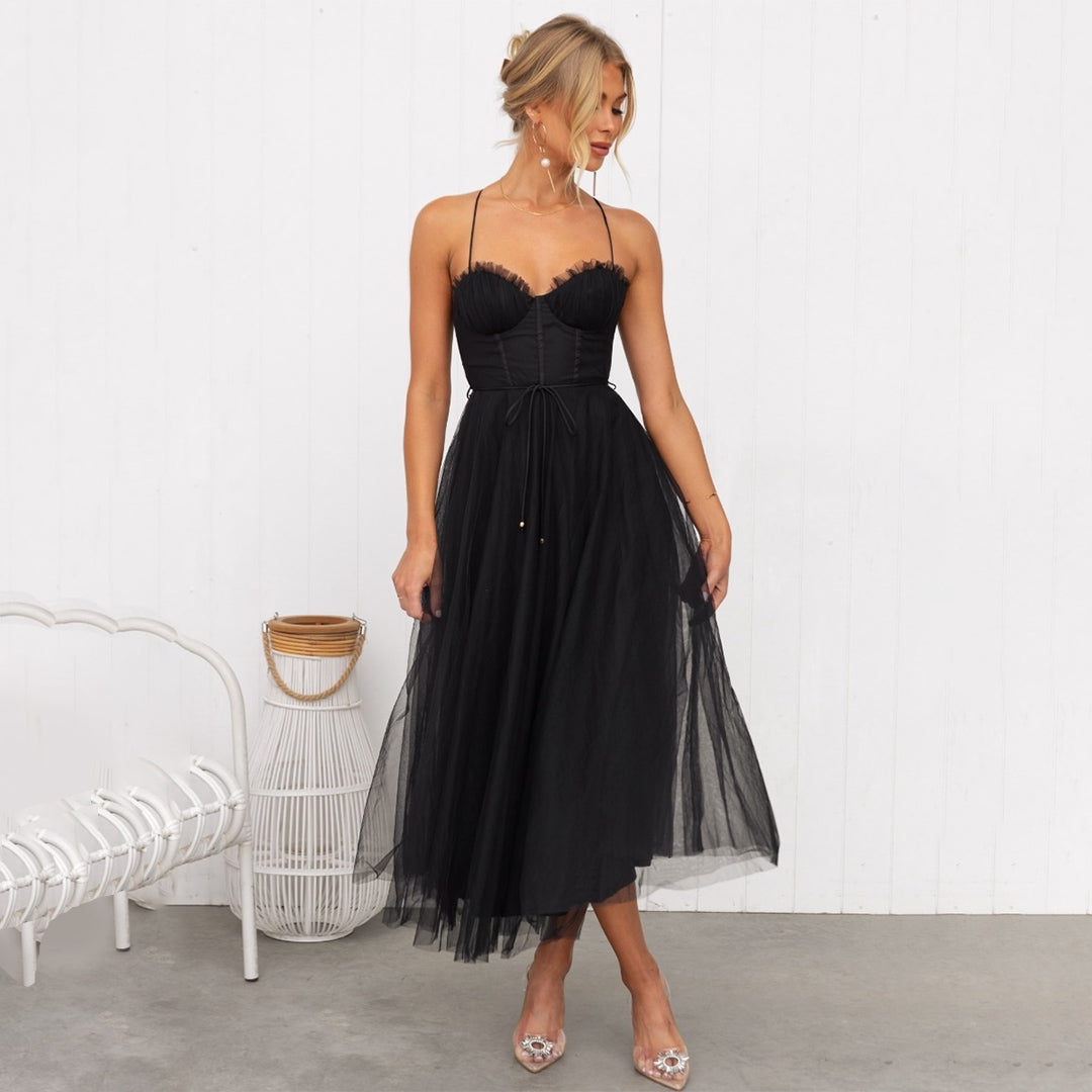 Damen Tüllkleid – Romantisches elegantes Kleid für Hochzeit, Feier & Anlass