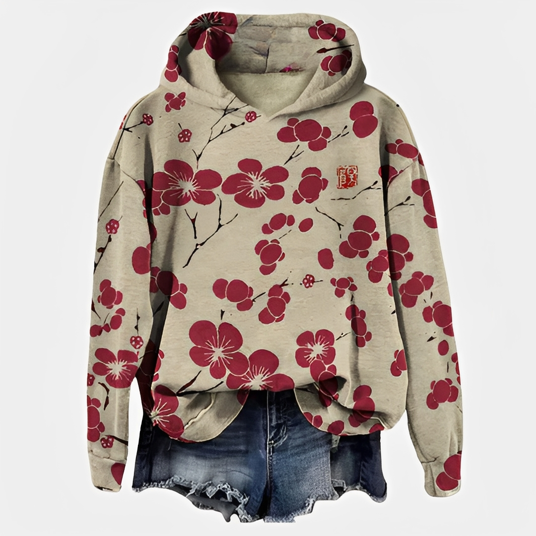 Emelyn - Damen-Hoodie mit floralen Akzenten