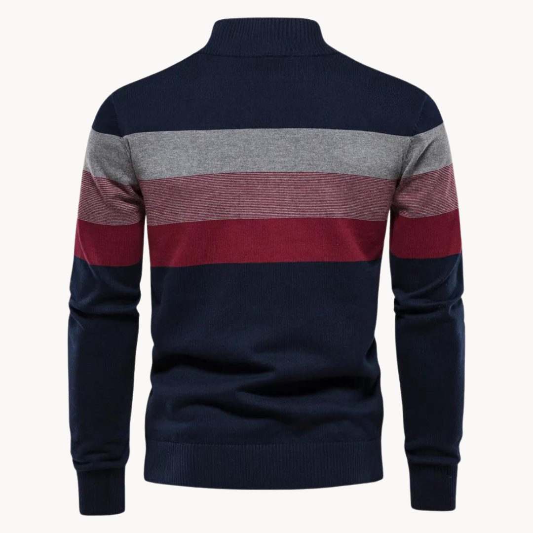 Aurullo - Bequemer Pullover mit halbem Reißverschluss